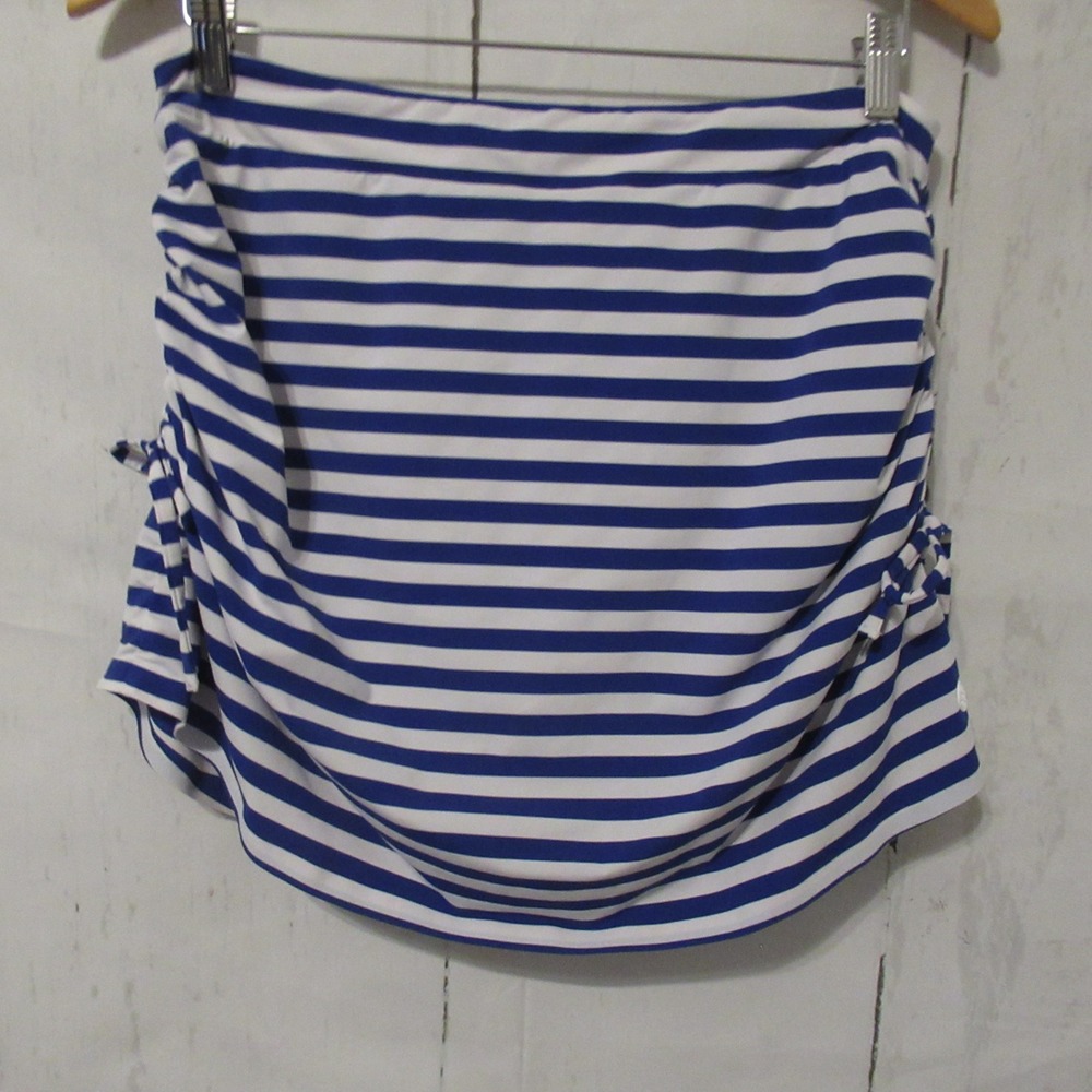 G‎ Fore Skirt Skort L Blue Stripe Ruched Golf Pickleball Tennis Shorts Preppy